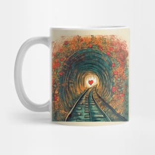 Tunnel of Love, Ukraine cartoon illustration with heart Mug